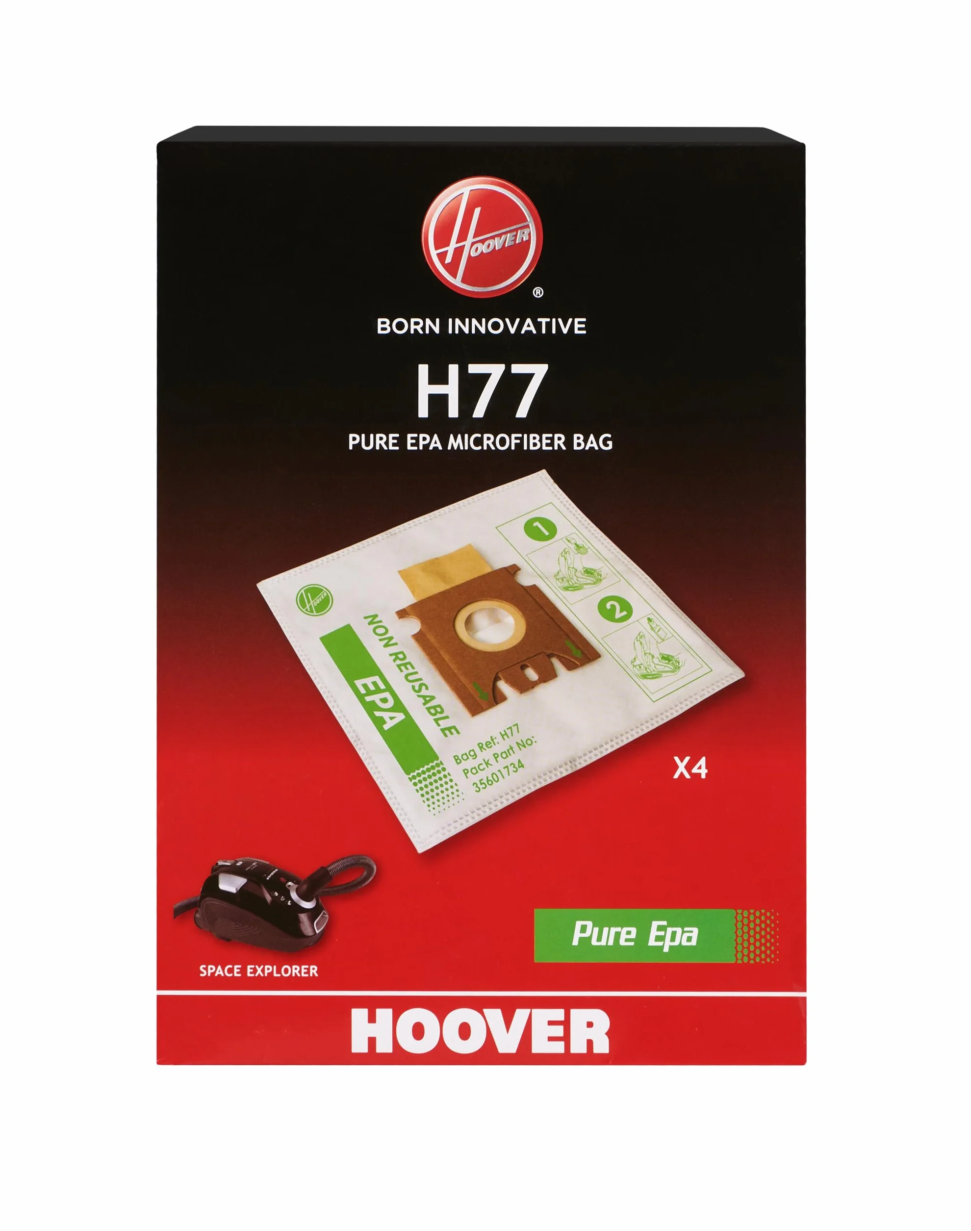 Hoover H77 Worki do Odkurzacza, Biały, 4 sztuki