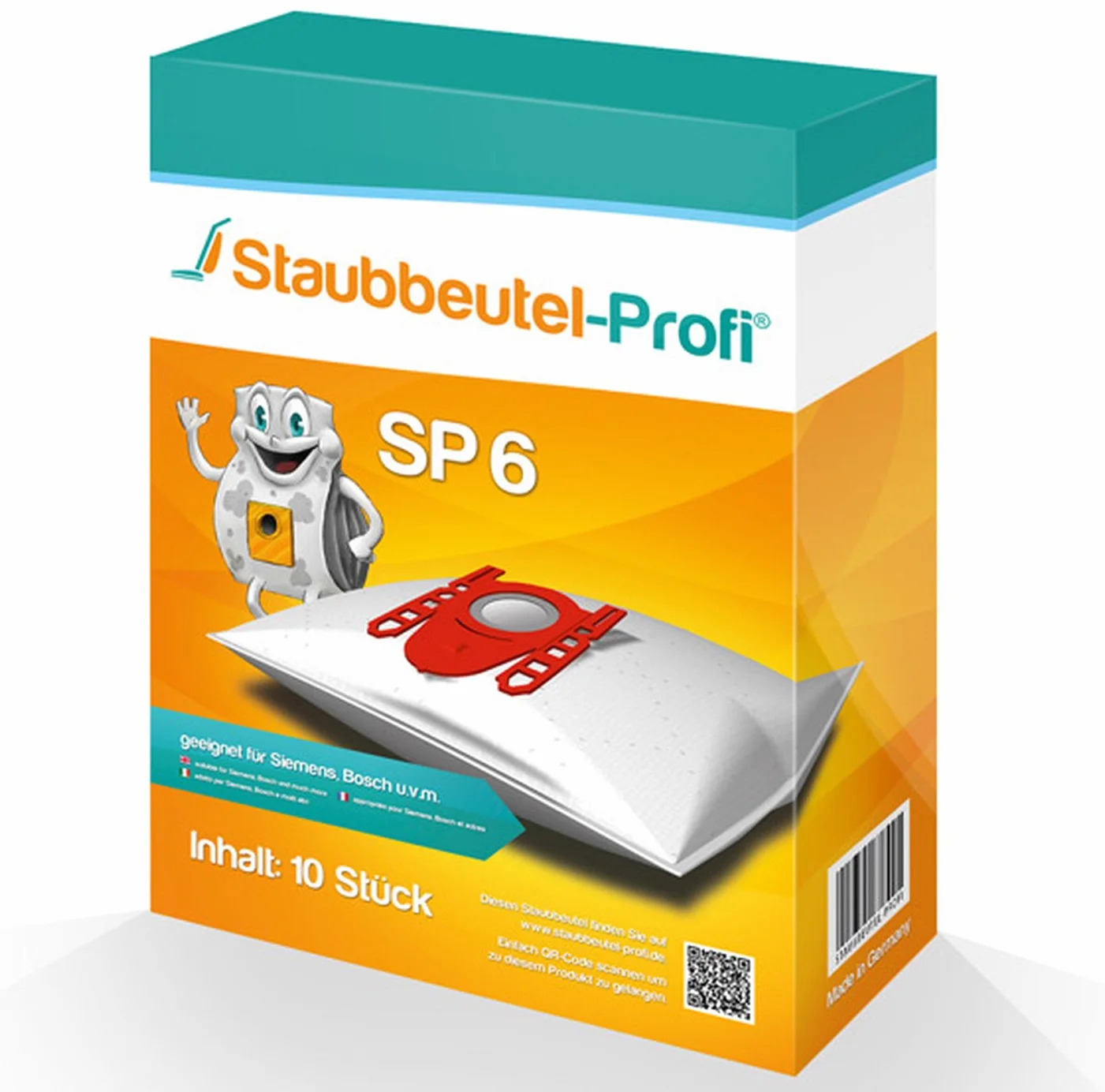 10 worków do odkurzacza pasujących do Siemens VS06B1110 synchropower od Staubbeutel-Profi®