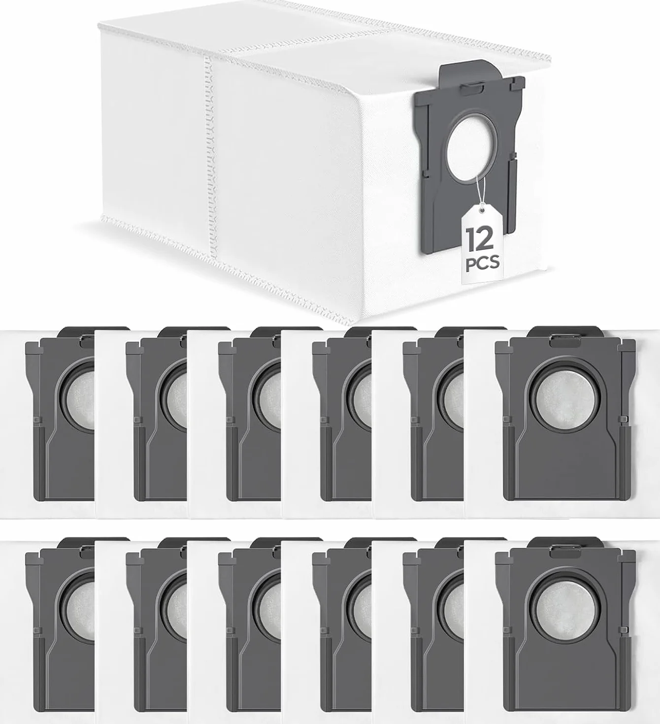 12 sztuk Worek na kurz do Dreame L10s Ultra Gen 2 / L10s Pro Ultra Heat / X30 Ultra / X40 Ultra Complete / X50 Ultra Complete/Mova E30 Ultra Torby wymienne do akcesoriów 3.2L