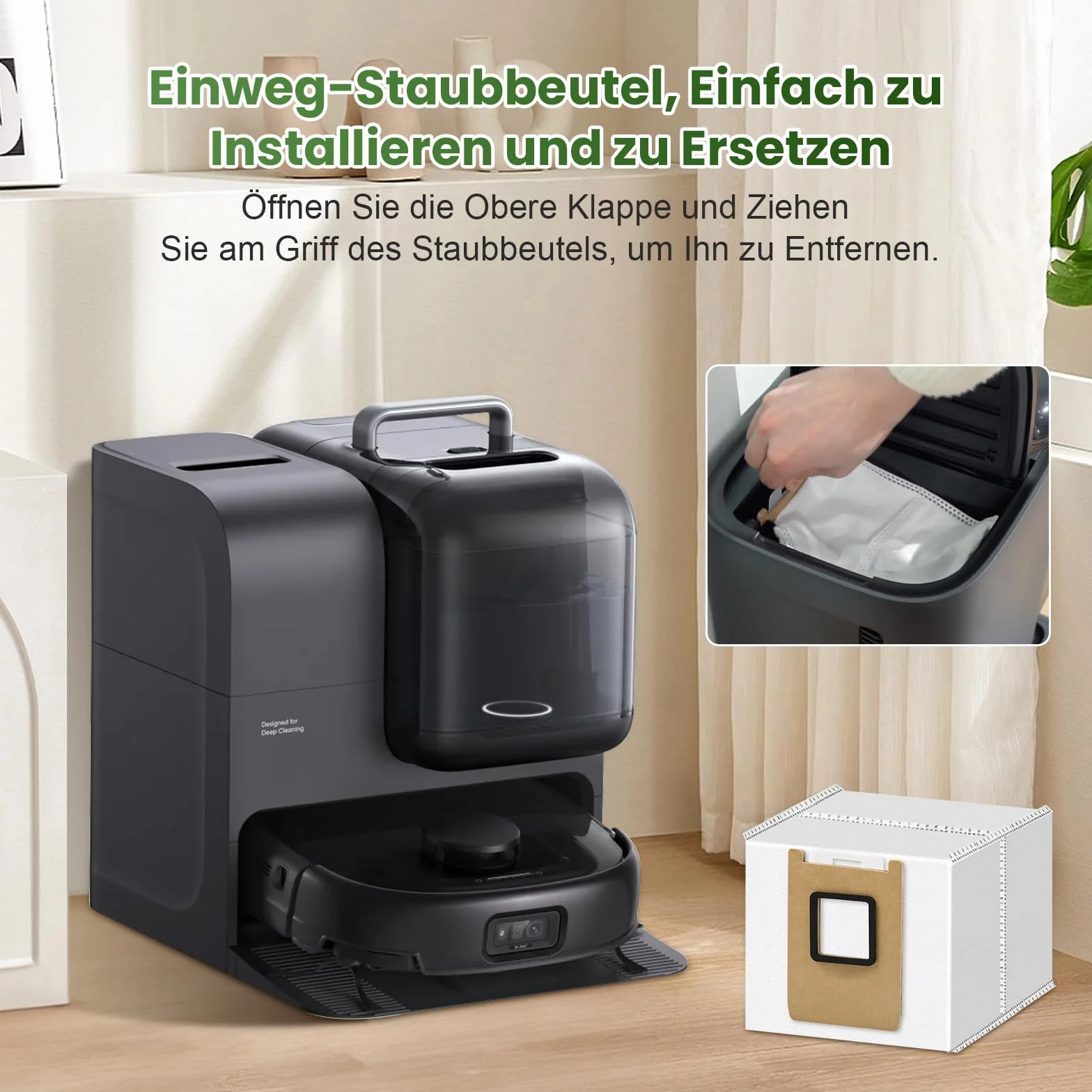 10 sztuk worków do odkurzacza do robota odkurzającego eufy Omni E25 HydroJet / E28 HydroJet, duża pojemność włókniny worki do odkurzacza część zamienna