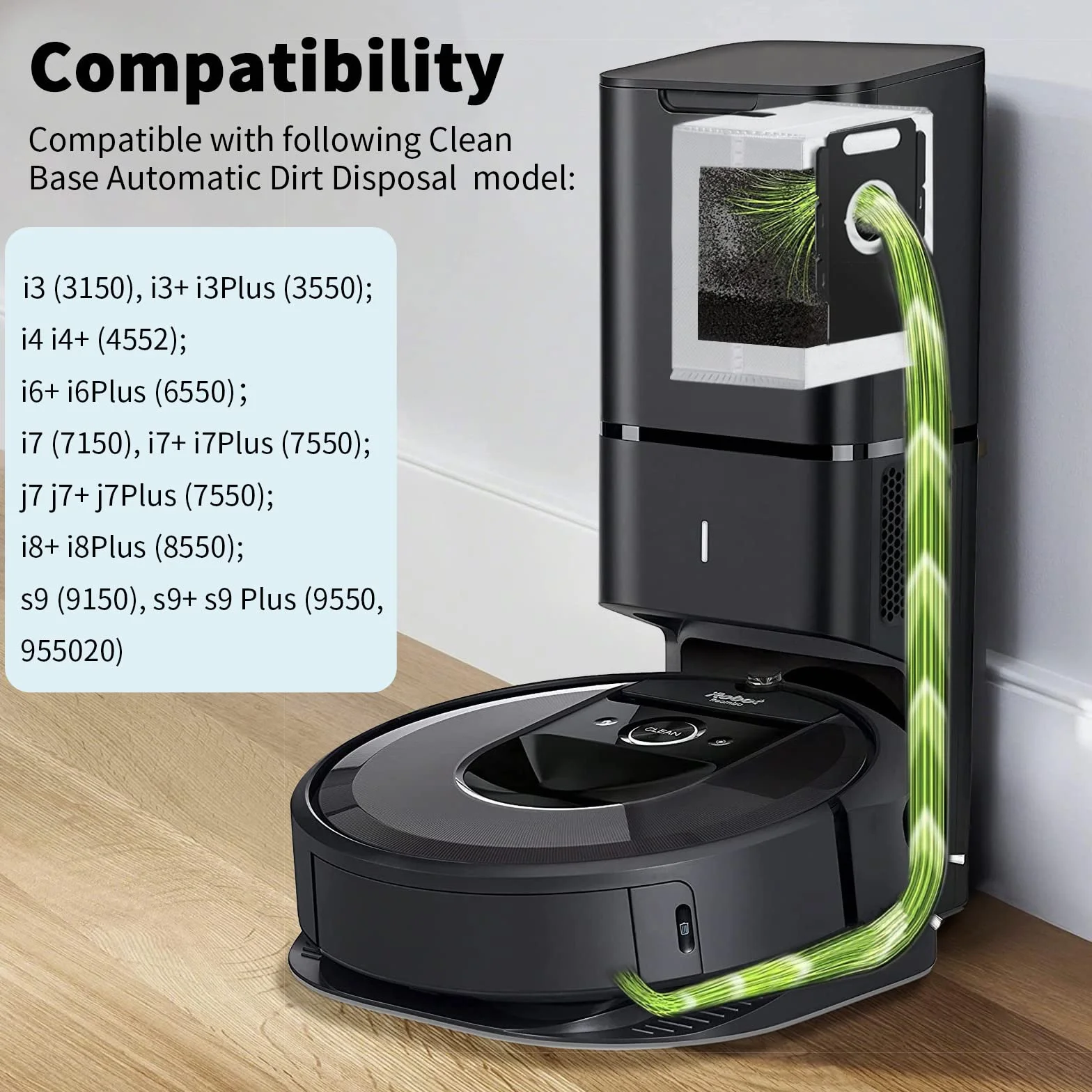 Worki do odkurzacza wielokrotnego użytku do iRobot i S & J Series, zamiennik worków do Roomba i1 i1+, i3, i3+, i4, i4+, i6, i6+, i7, i7+, j7, j7+, i8, i8+, S9, S9+ (zestaw 3 szt.)