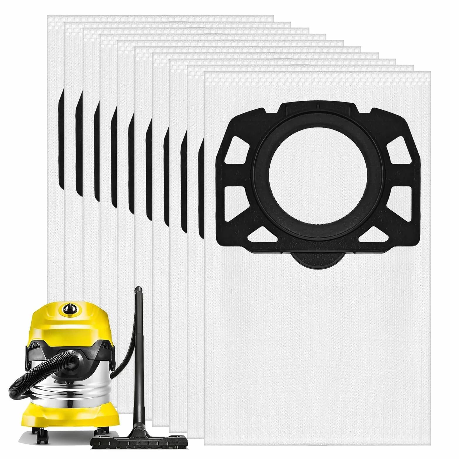 10 sztuk KFI 487 worki do odkurzacza Kärcher WD4 WD5 WD6 WD5P WD6P MV4 MV5 MV6 WD 4.000 do WD 5.999 SW 5.100 SE 6.100 Zastępuje 2.863-006.0 worki do odkurzacza na mokro