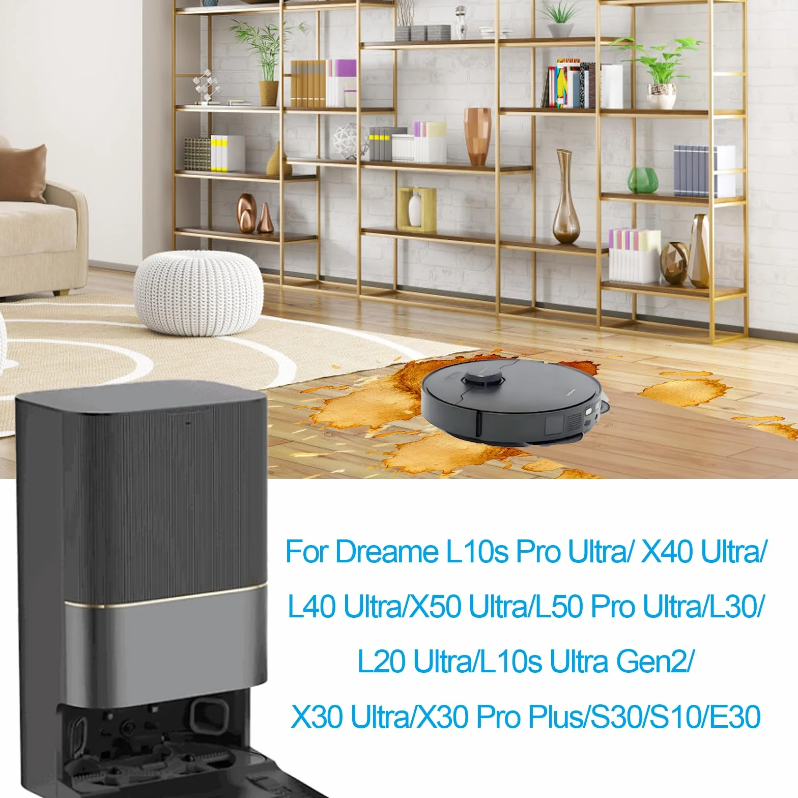 Worki do odkurzacza Dream e X40 Ultra/X50 Ultra/ L10s Pro Ultra Heat /L40 Ultra/X30 Ultra/L20 Ultra/L50 Pro Ultra/ E30/L10s Ultra Gen 2/S30/S10, worki zapasowe 4 l z dużym
