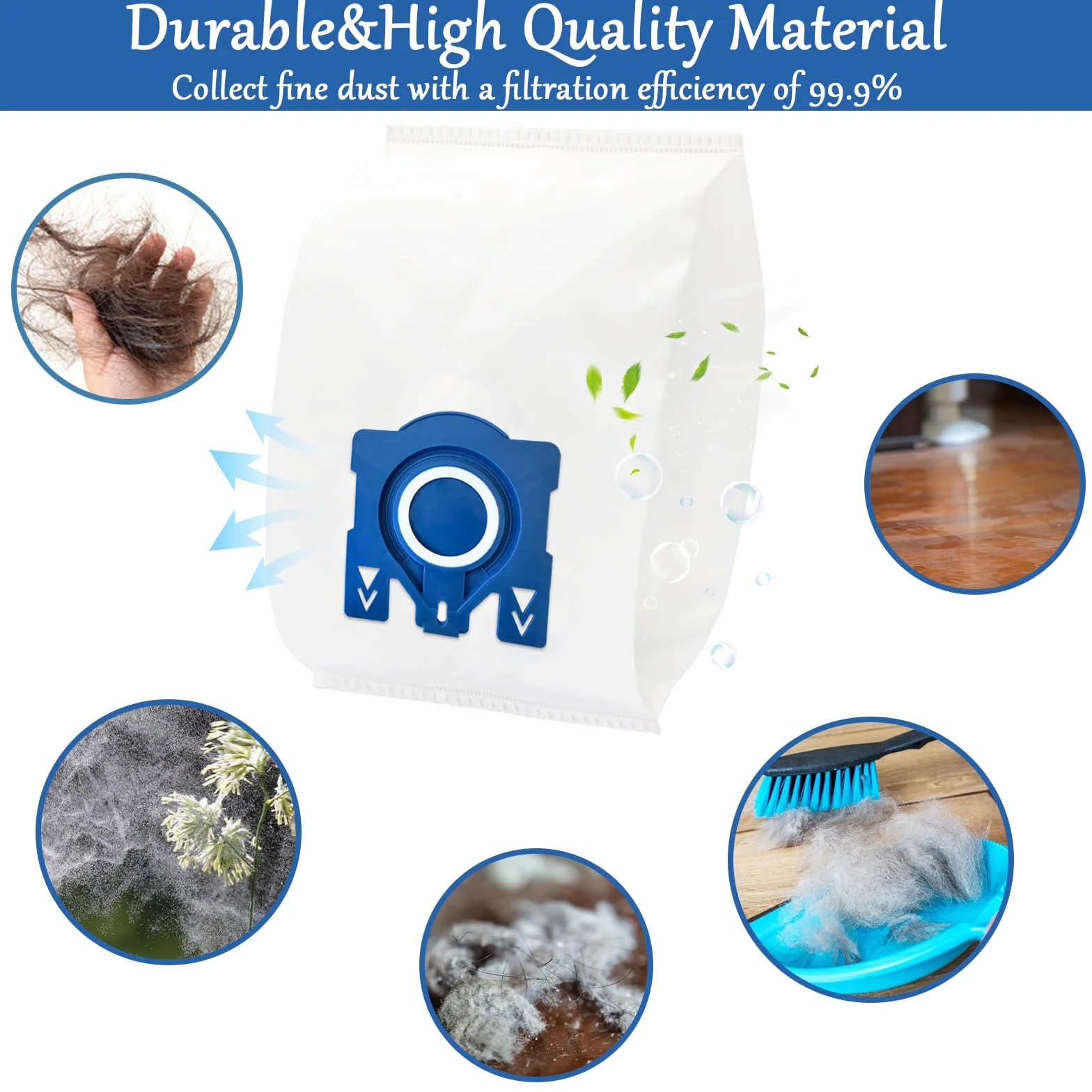 16 sztuk worków do odkurzacza Miele GN 3D Classic C1 Complete C2 C3, S227, S600, S5000 i S8000 Series Worki na kurz, wydajne worki z 4 filtrami powietrza wylotowego i 4 filtrami ochronnymi silnika