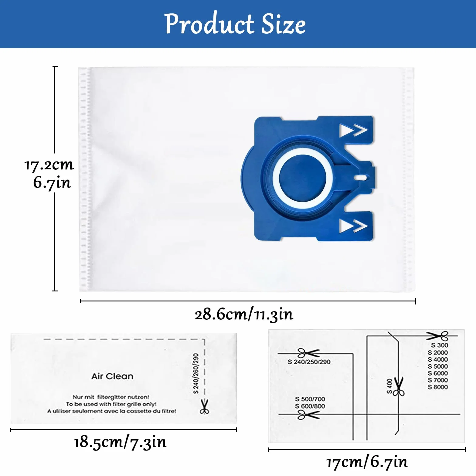 16 sztuk worków do odkurzacza Miele GN 3D Classic C1 Complete C2 C3, S227, S600, S5000 i S8000 Series Worki na kurz, wydajne worki z 4 filtrami powietrza wylotowego i 4 filtrami ochronnymi silnika