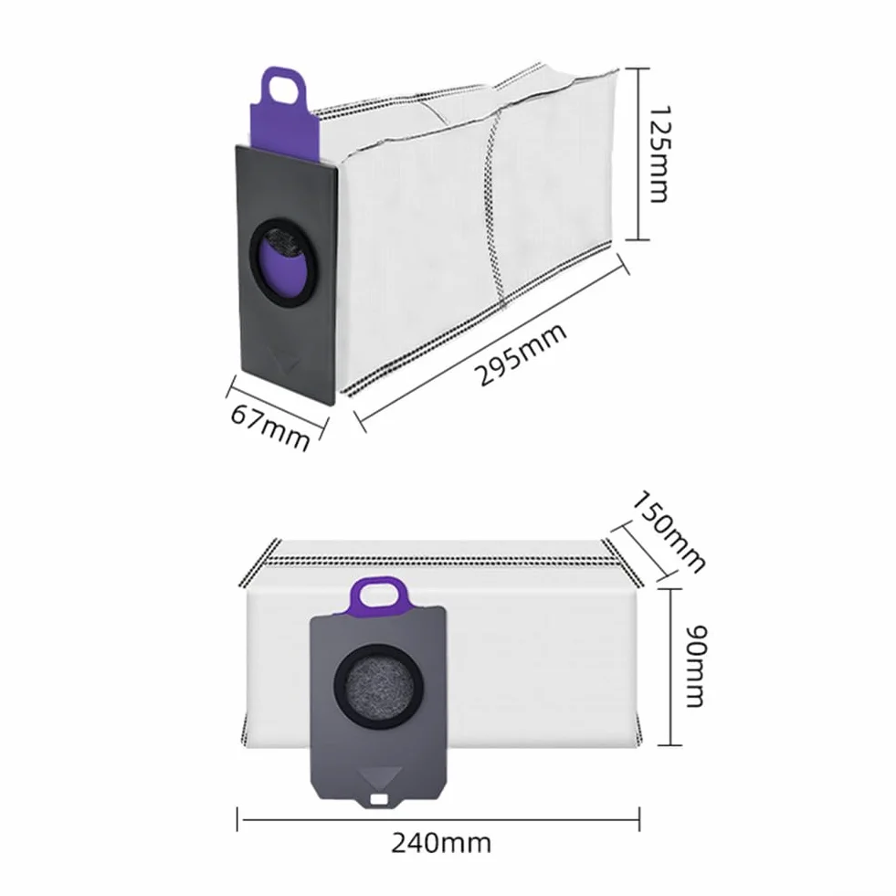 Zapasowe worki na kurz do odkurzacza Narwal Flow Robot Vacuum - 10-pak, materiał filtrujący Meltblown i włóknina, higieniczne uszczelnienie