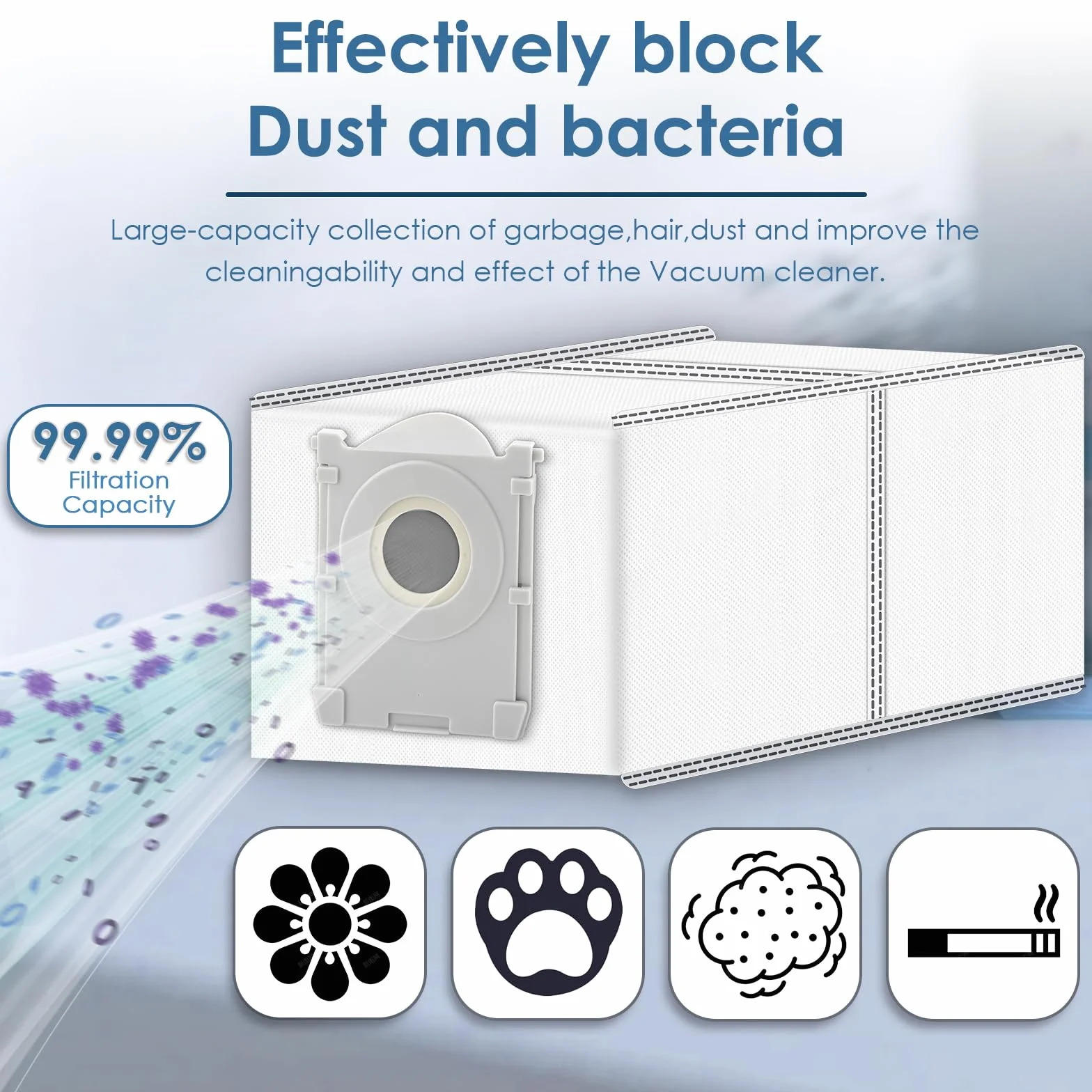 (20 sztuk) X9 PRO Omni zapasowe worki do odkurzacza do Ecovacs Deebot X8 Pro OMNI/ T50 PRO Omni/ X8 Omni/ T80 Omni/ X9 Pro Omni odkurzacz robot, warstwa filtra z węglem aktywnym, worki jednorazowe