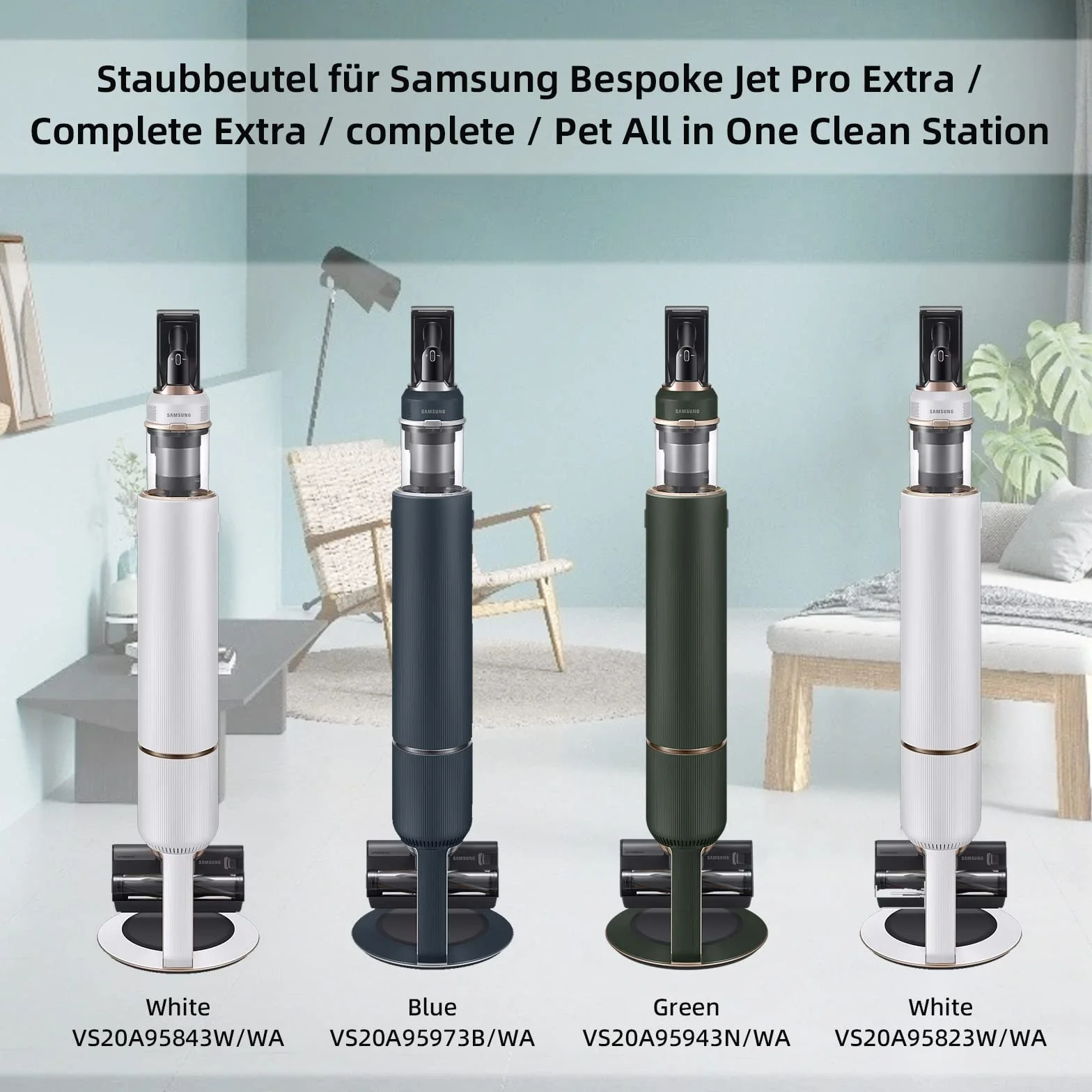 16 sztuk VCA-ADB952 torby do odkurzaczy Samsung Bespoke Jet Pro Extra/Complete Extra/complete/Pet Akku ręczne odkurzacze Clean Station, 2,5L duża pojemność torby Zamienniki do Clean Station