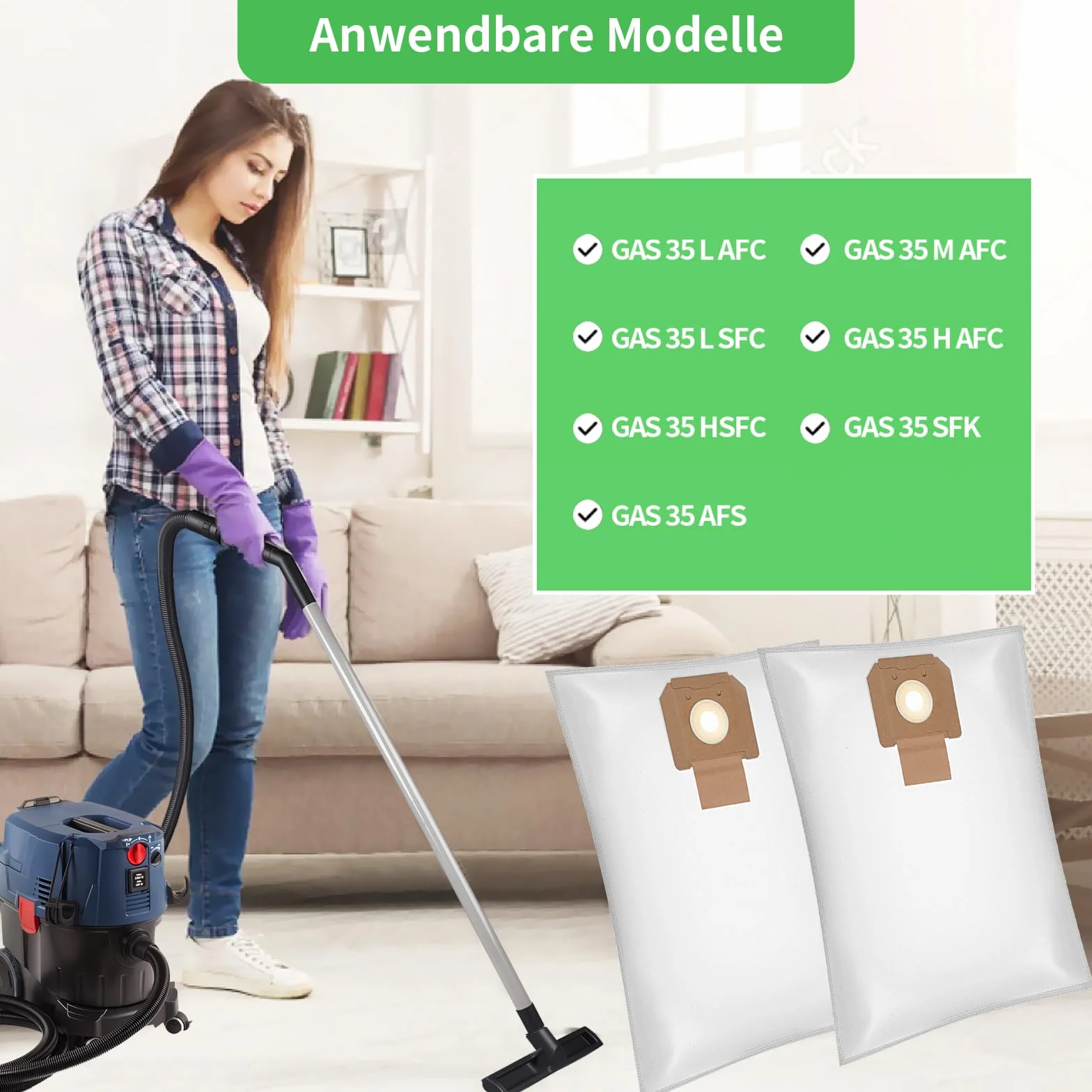10 worków do odkurzacza do GAS 35 L AFC/L SFC+/M AFC Bosch Professional worek