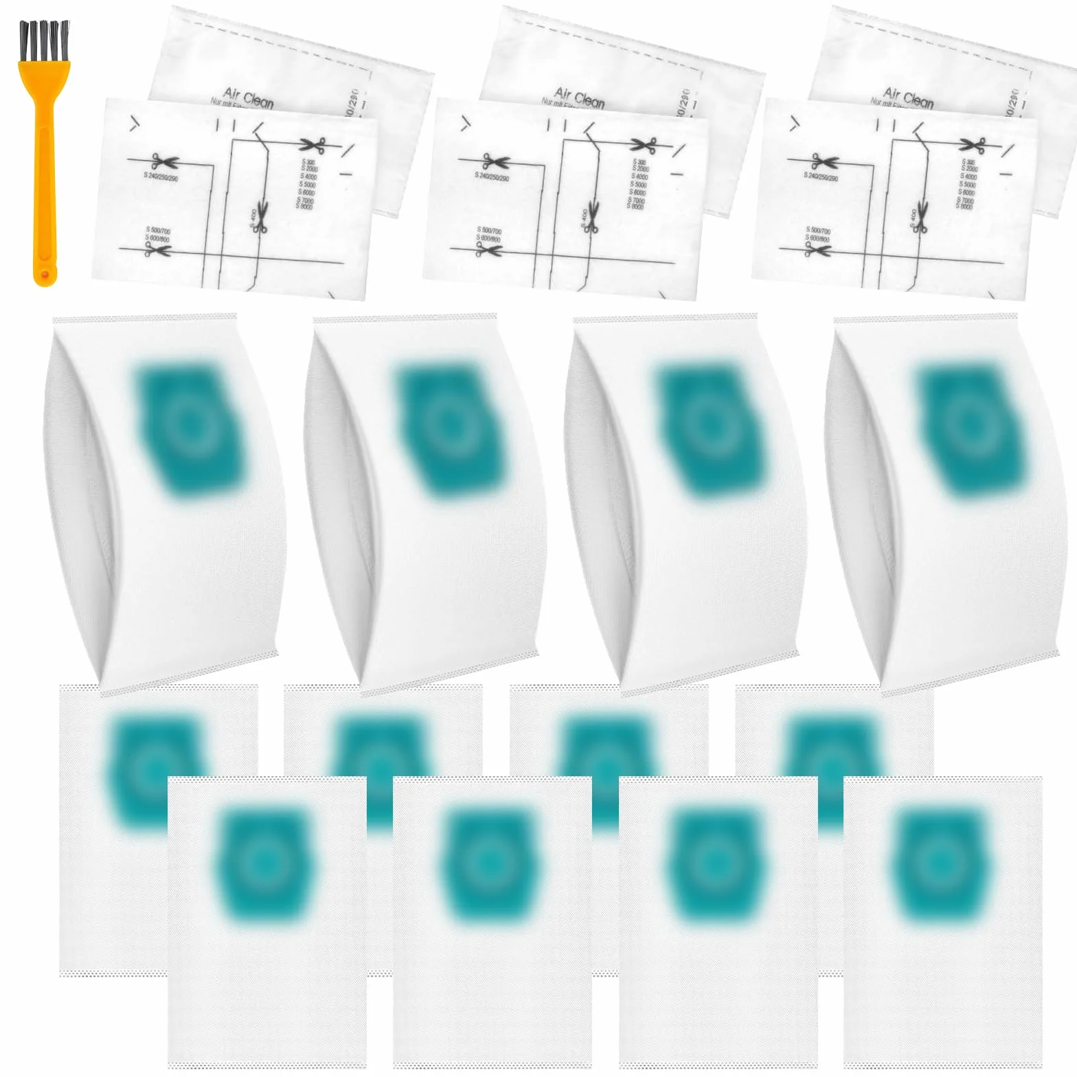 12 worków do odkurzacza kompatybilnych z Miele Guard L1 S1 M1, worki Miele Guard l1 S1 M1, worki do odkurzacza, duża pojemność, w zestawie 3 filtry ochronne silnika (BLAU)