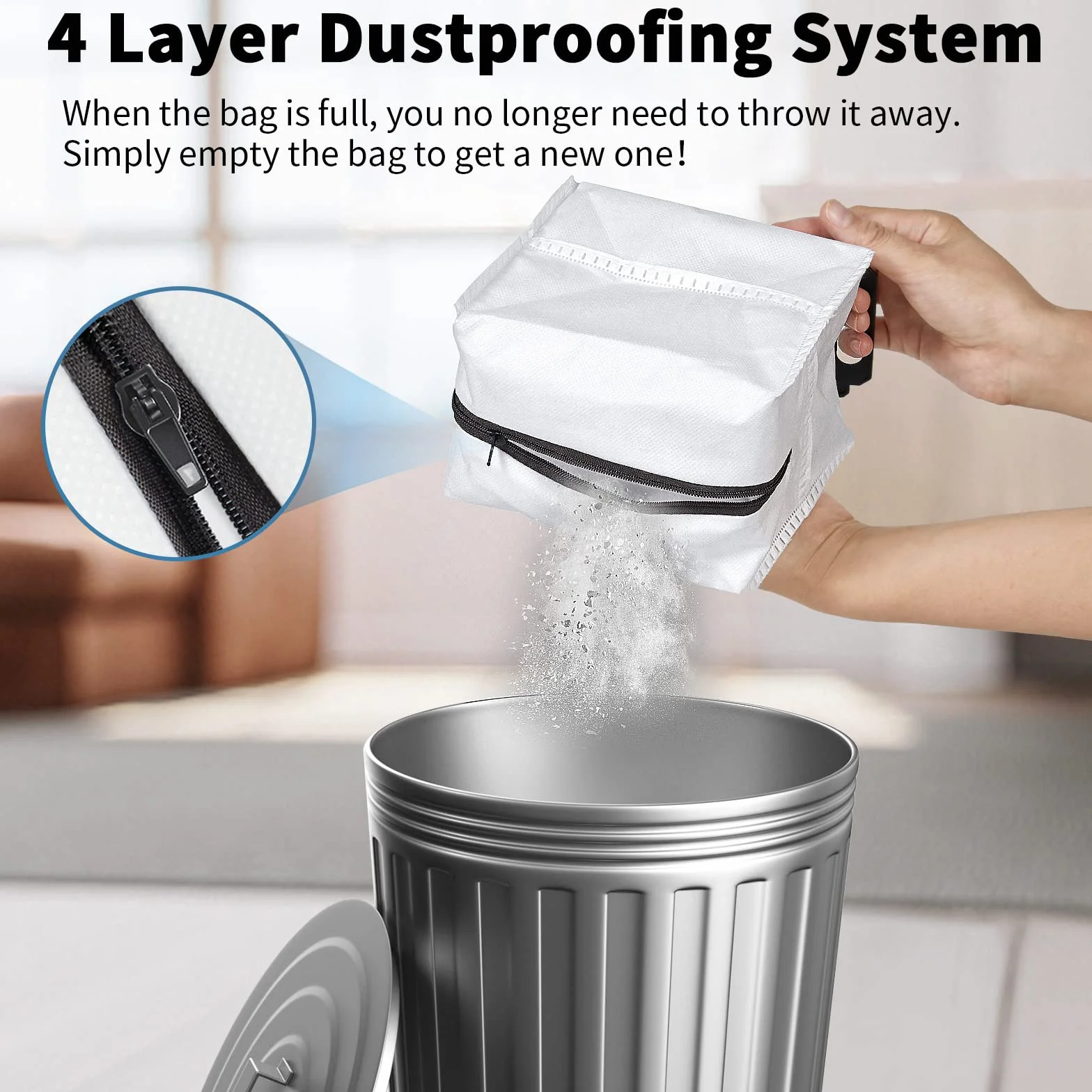 Worki do odkurzacza wielokrotnego użytku do iRobot i S & J Series, zamiennik worków do Roomba i1 i1+, i3, i3+, i4, i4+, i6, i6+, i7, i7+, j7, j7+, i8, i8+, S9, S9+ (zestaw 3 szt.)